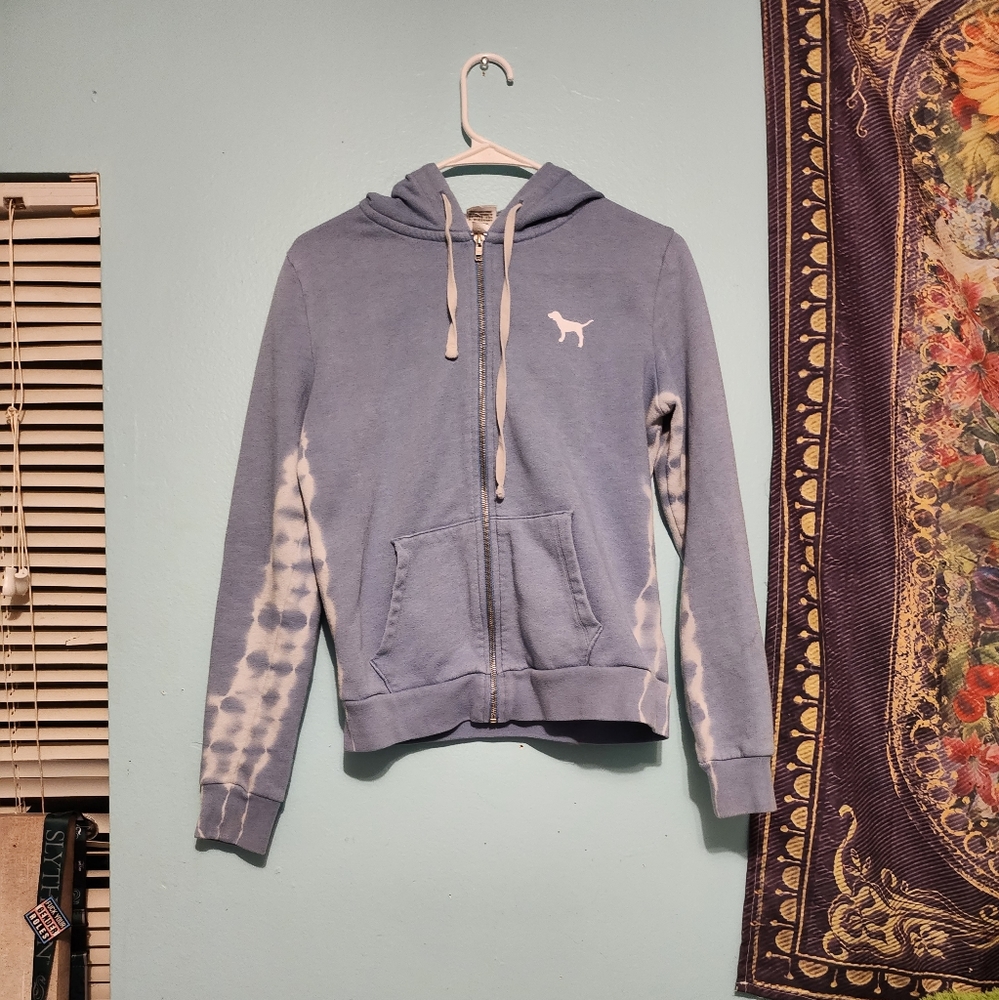Light blue Pink zip up hoodie size small